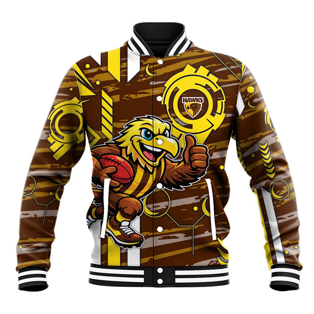 Hawthorn Hawks Baseball Jacket Mascot Cartoon Football Illustration Style