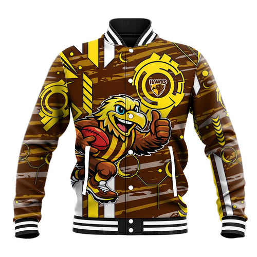 Hawthorn Hawks Baseball Jacket Mascot Cartoon Football Illustration Style