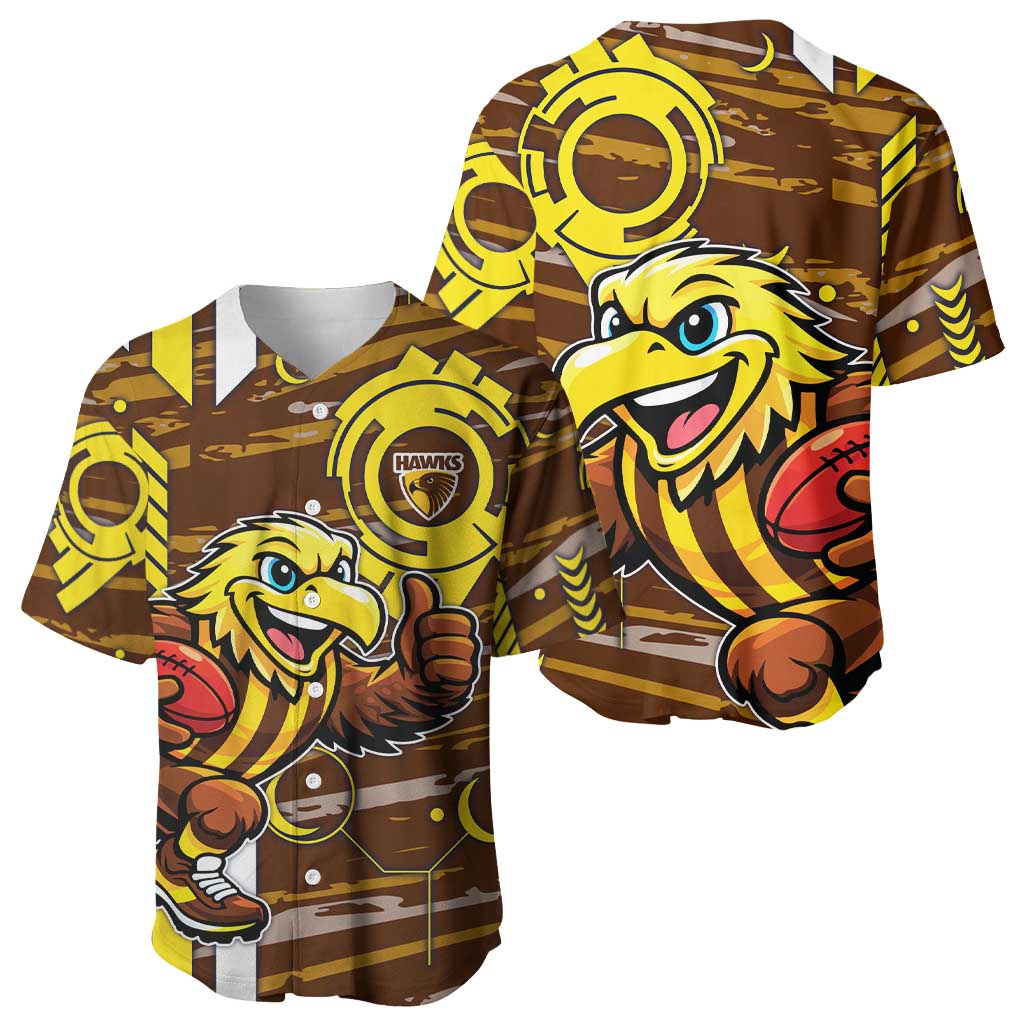 Hawthorn Hawks Baseball Jersey Mascot Cartoon Football Illustration Style