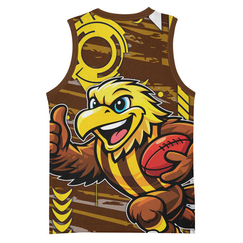 Hawthorn Hawks Basketball Jersey Mascot Cartoon Football Illustration Style