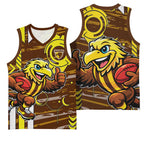 Hawthorn Hawks Basketball Jersey Mascot Cartoon Football Illustration Style