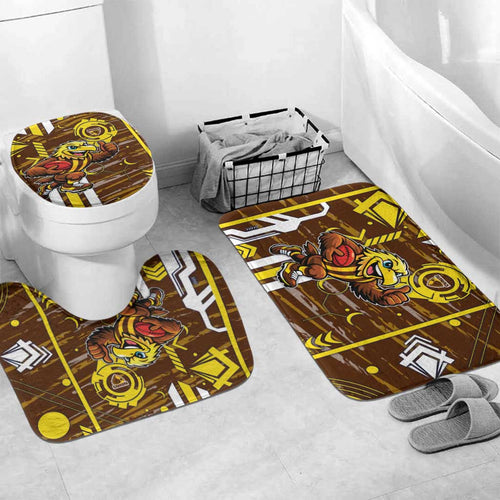 Hawthorn Hawks Bathroom Set Mascot Cartoon Football Illustration Style