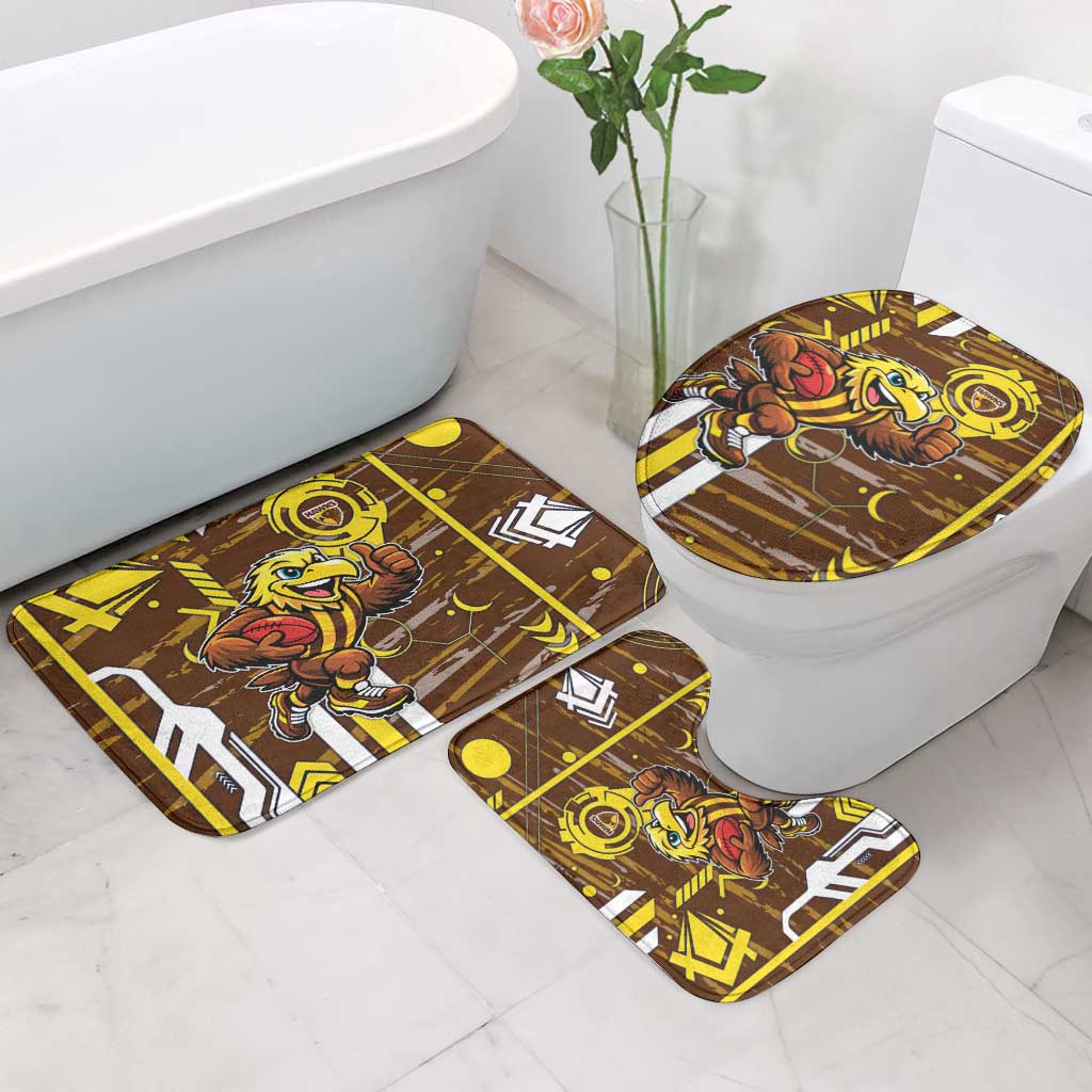 Hawthorn Hawks Bathroom Set Mascot Cartoon Football Illustration Style