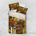 Hawthorn Hawks Bedding Set Mascot Cartoon Football Illustration Style