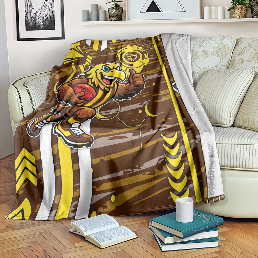 Hawthorn Hawks Blanket Mascot Cartoon Football Illustration Style
