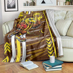 Hawthorn Hawks Blanket Mascot Cartoon Football Illustration Style