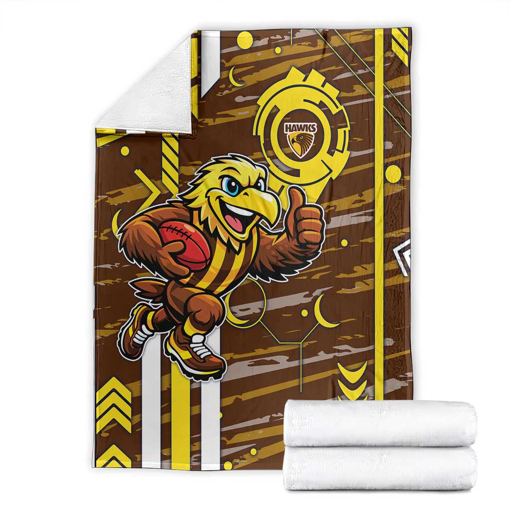 Hawthorn Hawks Blanket Mascot Cartoon Football Illustration Style