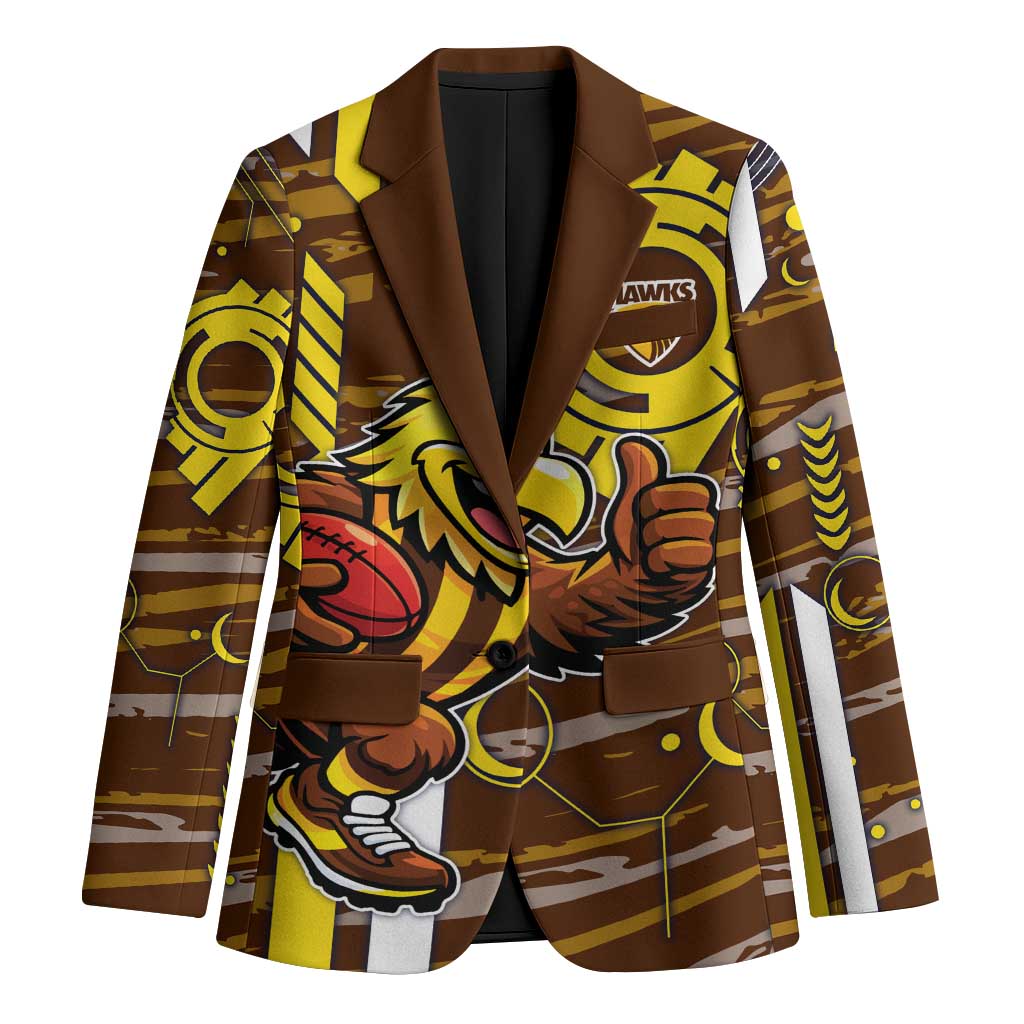 Hawthorn Hawks Blazer Mascot Cartoon Football Illustration Style