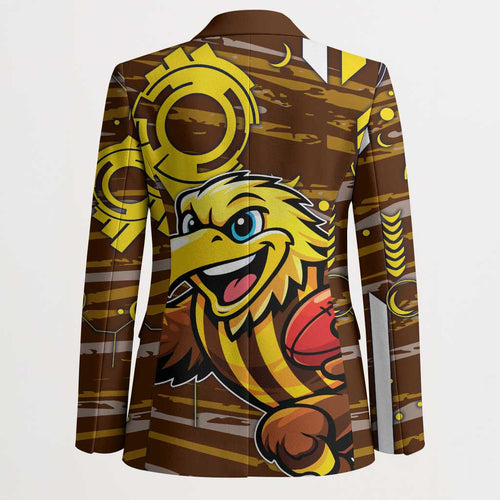 Hawthorn Hawks Blazer Mascot Cartoon Football Illustration Style