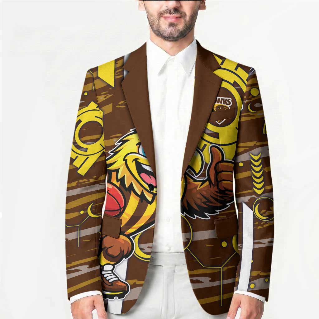Hawthorn Hawks Blazer Mascot Cartoon Football Illustration Style