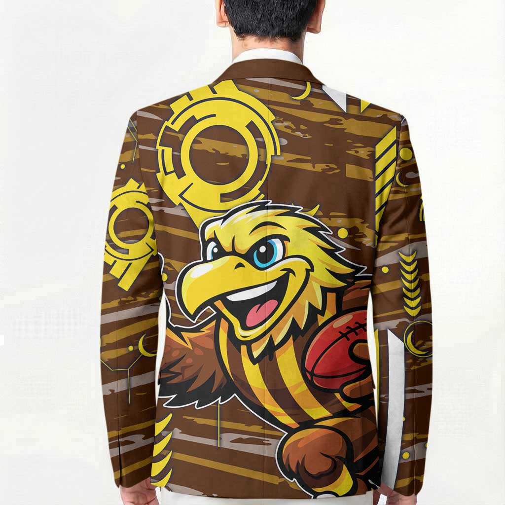 Hawthorn Hawks Blazer Mascot Cartoon Football Illustration Style