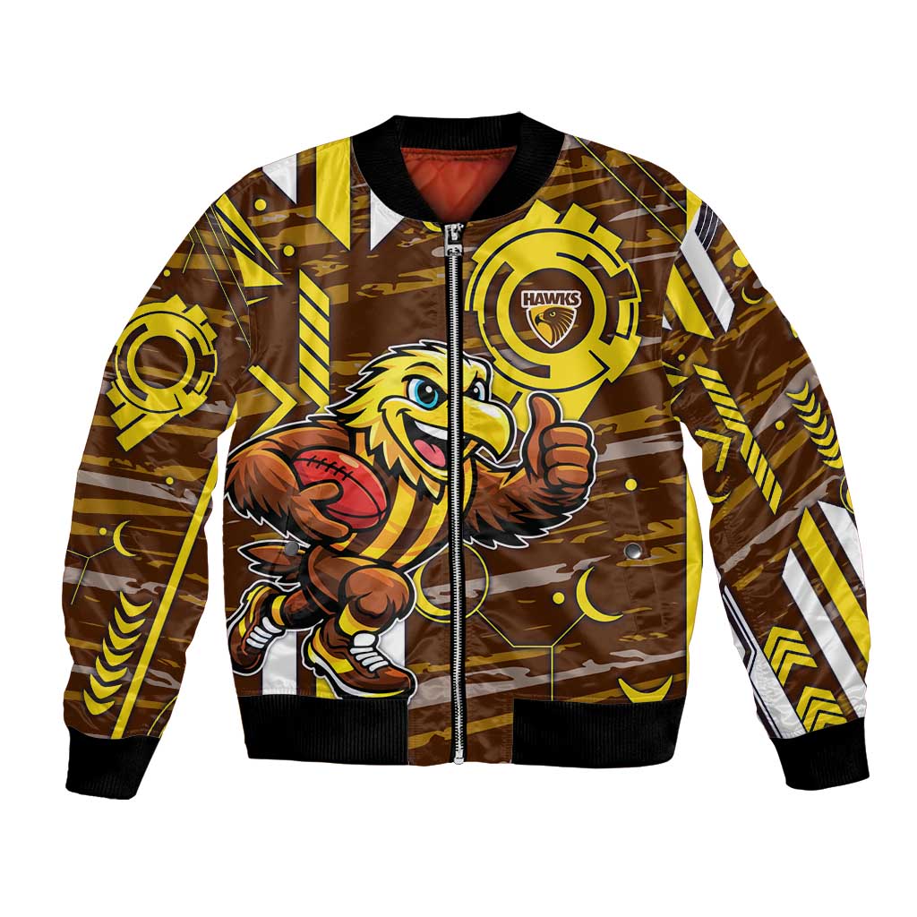 Hawthorn Hawks Bomber Jacket Mascot Cartoon Football Illustration Style