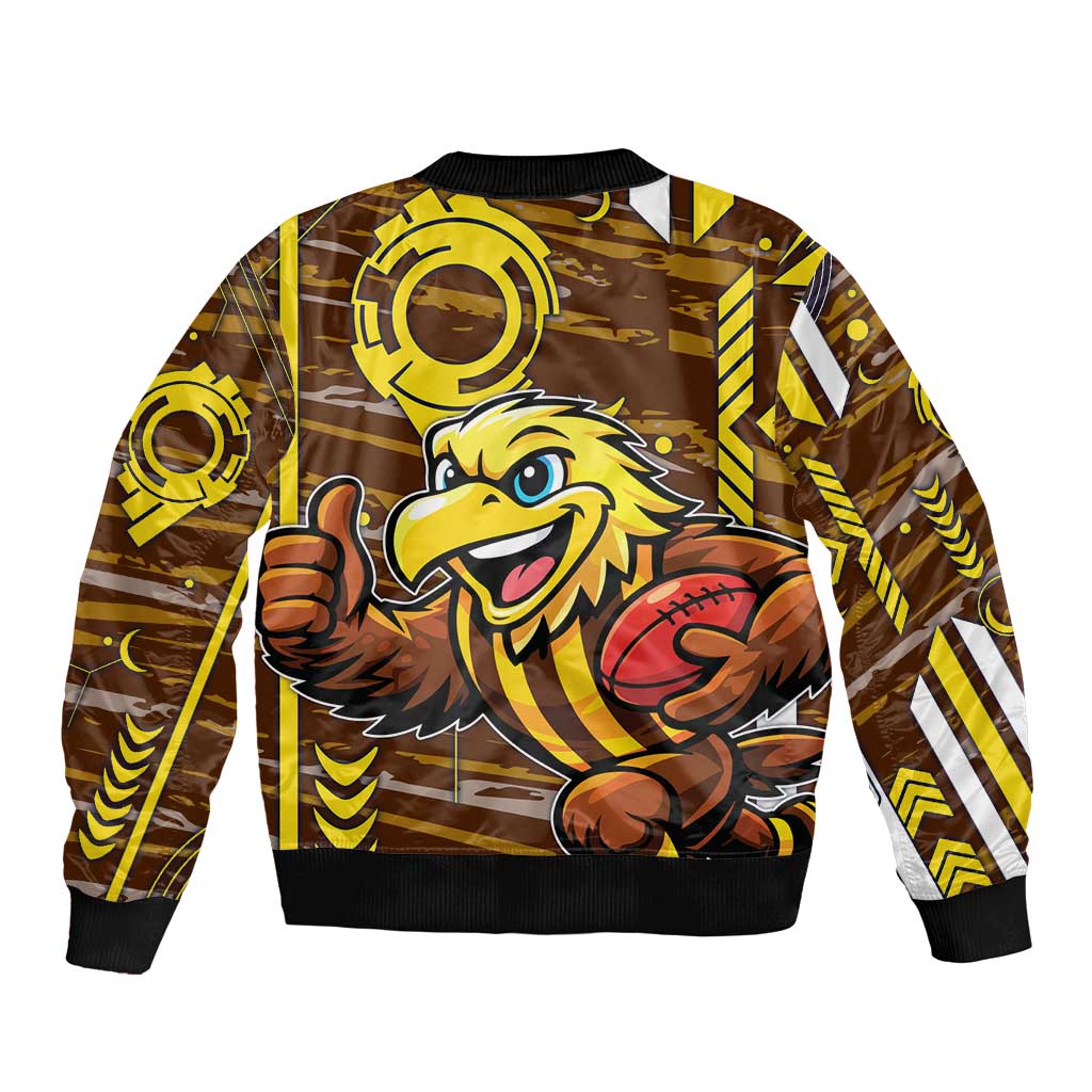 Hawthorn Hawks Bomber Jacket Mascot Cartoon Football Illustration Style