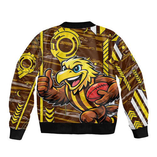 Hawthorn Hawks Bomber Jacket Mascot Cartoon Football Illustration Style