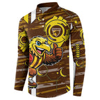 Hawthorn Hawks Button Sweatshirt Mascot Cartoon Football Illustration Style