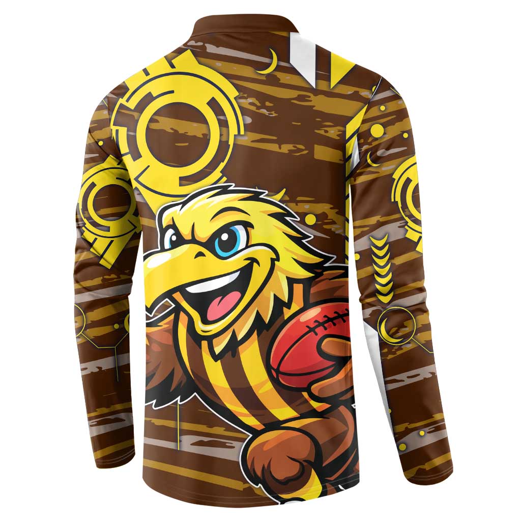 Hawthorn Hawks Button Sweatshirt Mascot Cartoon Football Illustration Style