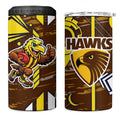 Hawthorn Hawks 4 in 1 Can Cooler Tumbler Mascot Cartoon Football Illustration Style