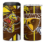 Hawthorn Hawks 4 in 1 Can Cooler Tumbler Mascot Cartoon Football Illustration Style