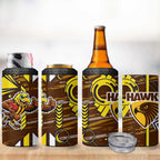 Hawthorn Hawks 4 in 1 Can Cooler Tumbler Mascot Cartoon Football Illustration Style