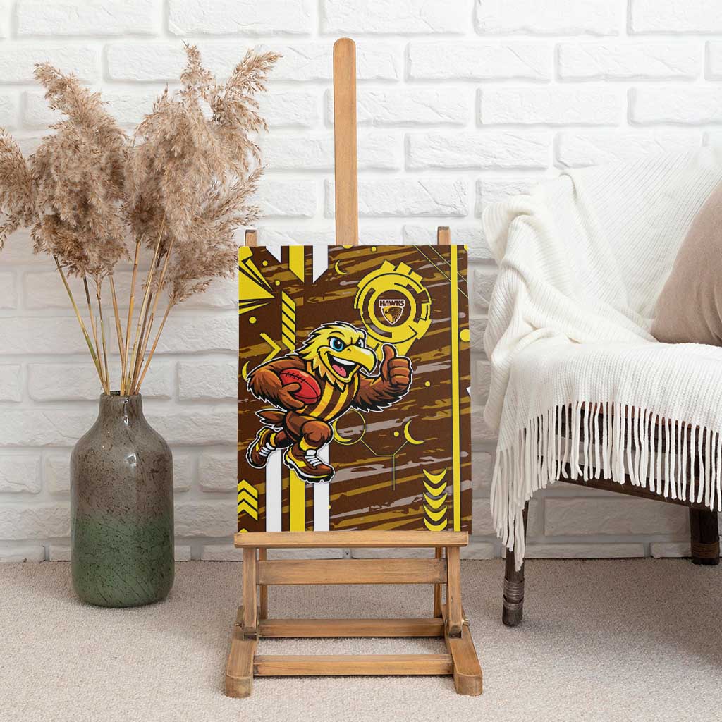 Hawthorn Hawks Canvas Wall Art Mascot Cartoon Football Illustration Style