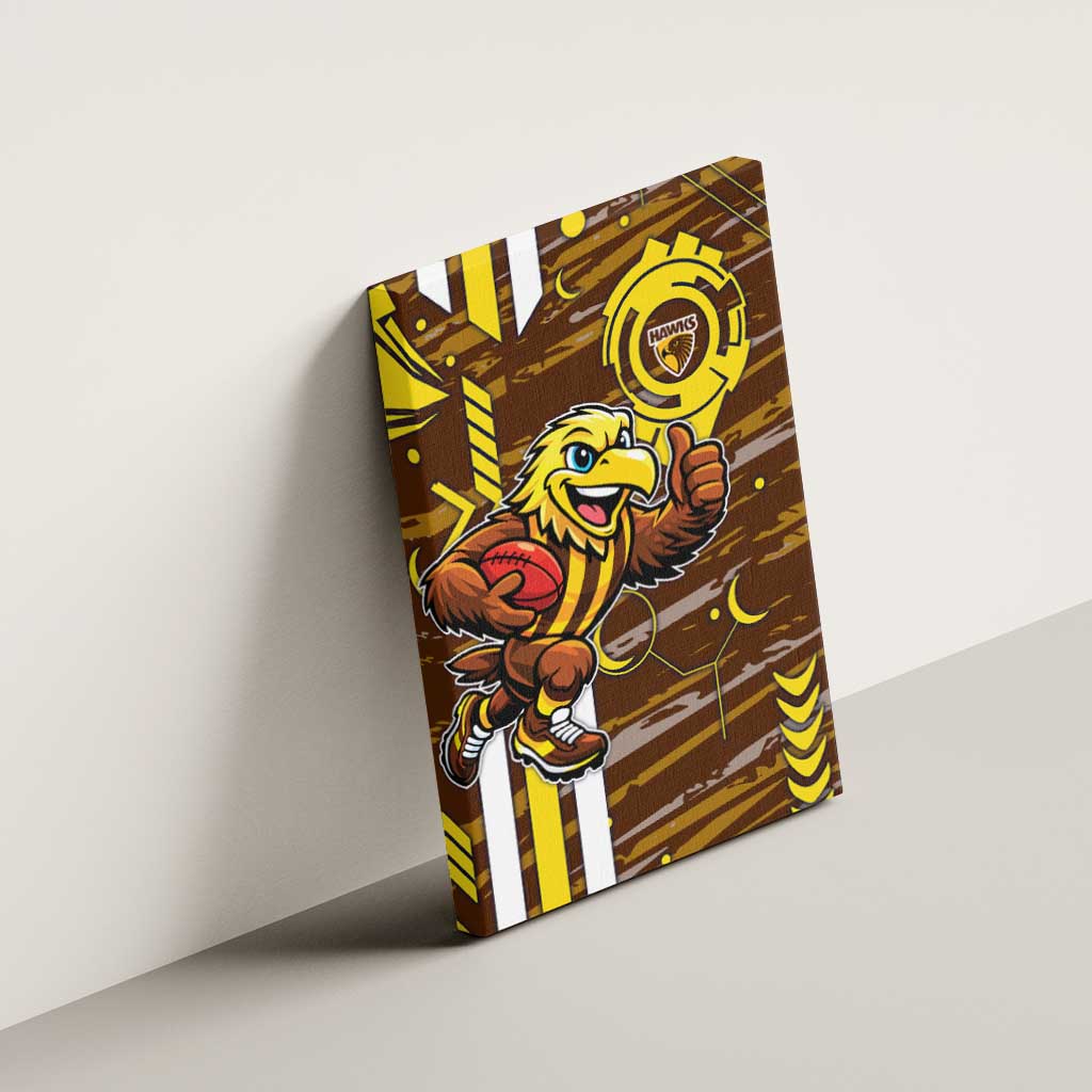 Hawthorn Hawks Canvas Wall Art Mascot Cartoon Football Illustration Style