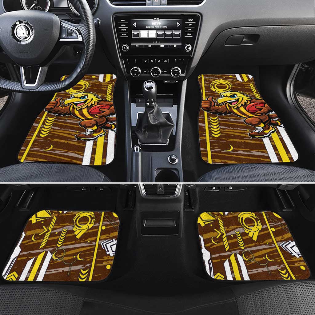 Hawthorn Hawks Car Mats Mascot Cartoon Football Illustration Style