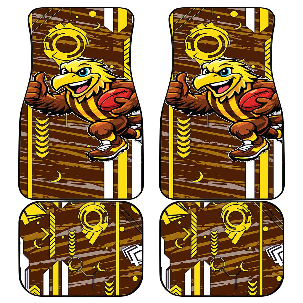 Hawthorn Hawks Car Mats Mascot Cartoon Football Illustration Style