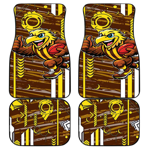 Hawthorn Hawks Car Mats Mascot Cartoon Football Illustration Style