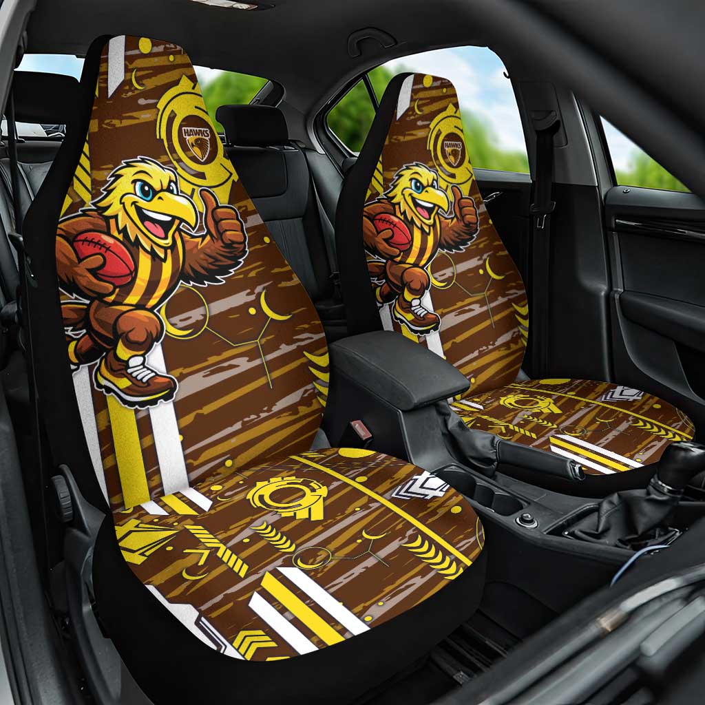 Hawthorn Hawks Car Seat Cover Mascot Cartoon Football Illustration Style