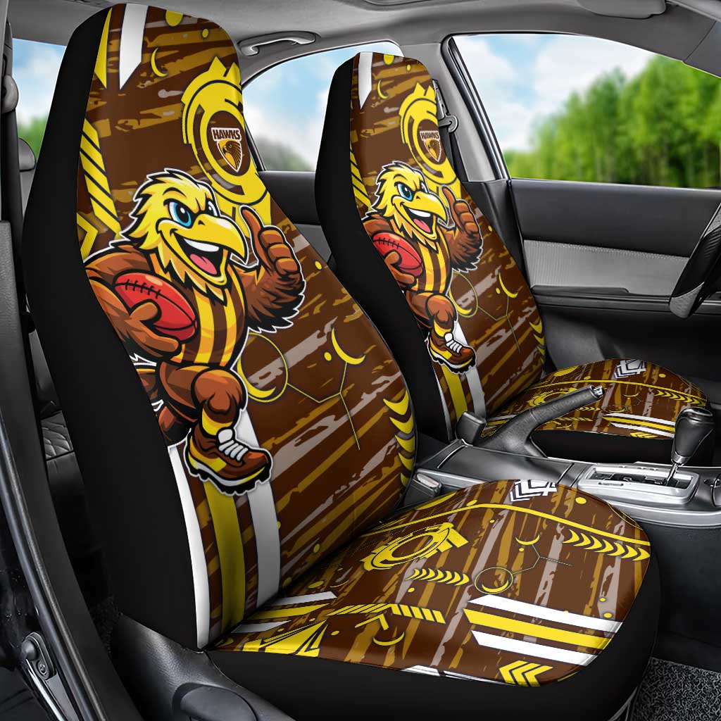 Hawthorn Hawks Car Seat Cover Mascot Cartoon Football Illustration Style