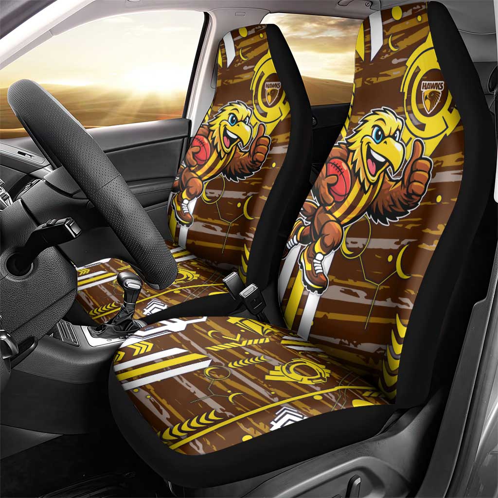 Hawthorn Hawks Car Seat Cover Mascot Cartoon Football Illustration Style