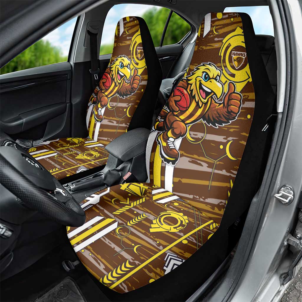 Hawthorn Hawks Car Seat Cover Mascot Cartoon Football Illustration Style