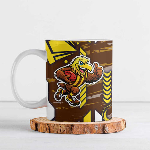 Hawthorn Hawks Ceramic Mug Mascot Cartoon Football Illustration Style
