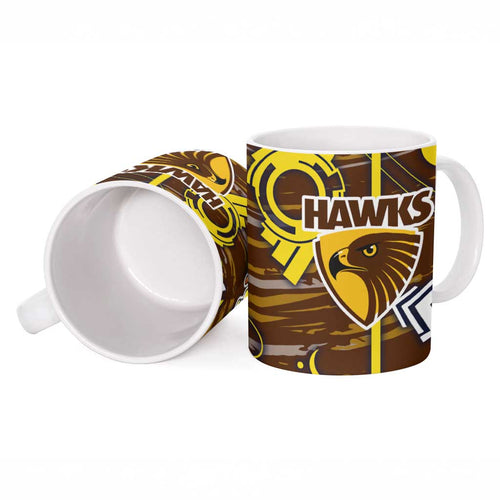 Hawthorn Hawks Ceramic Mug Mascot Cartoon Football Illustration Style
