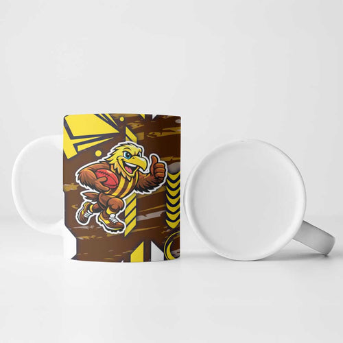 Hawthorn Hawks Ceramic Mug Mascot Cartoon Football Illustration Style