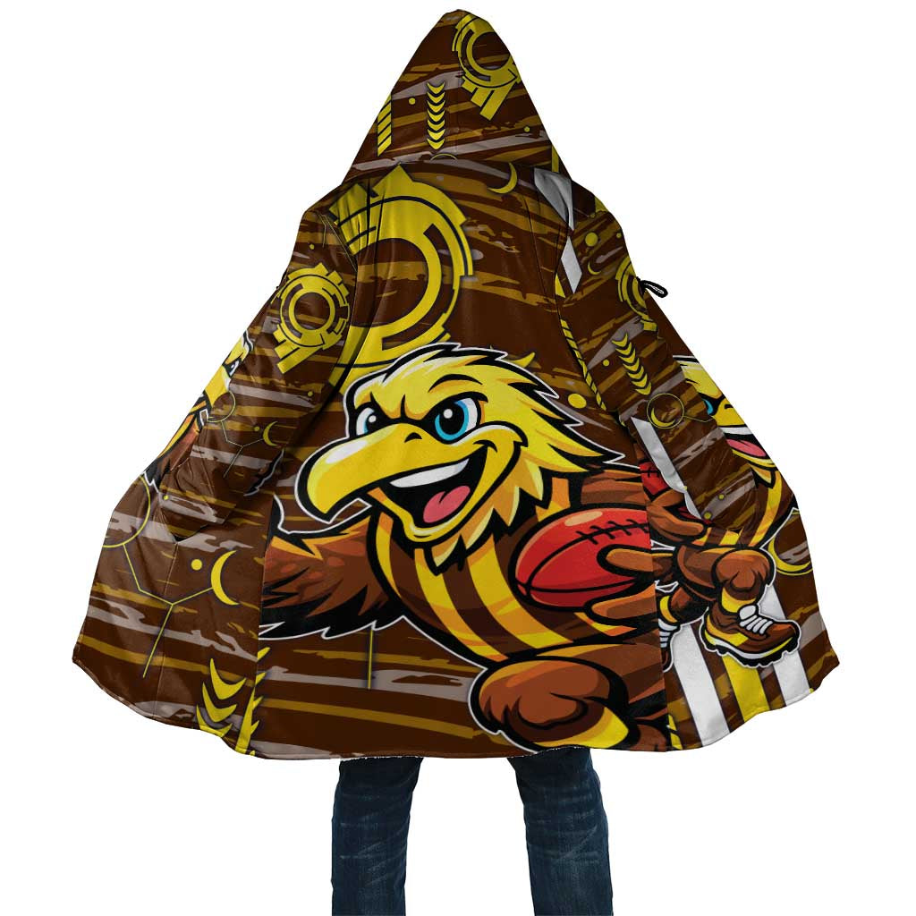 Hawthorn Hawks Cloak Mascot Cartoon Football Illustration Style