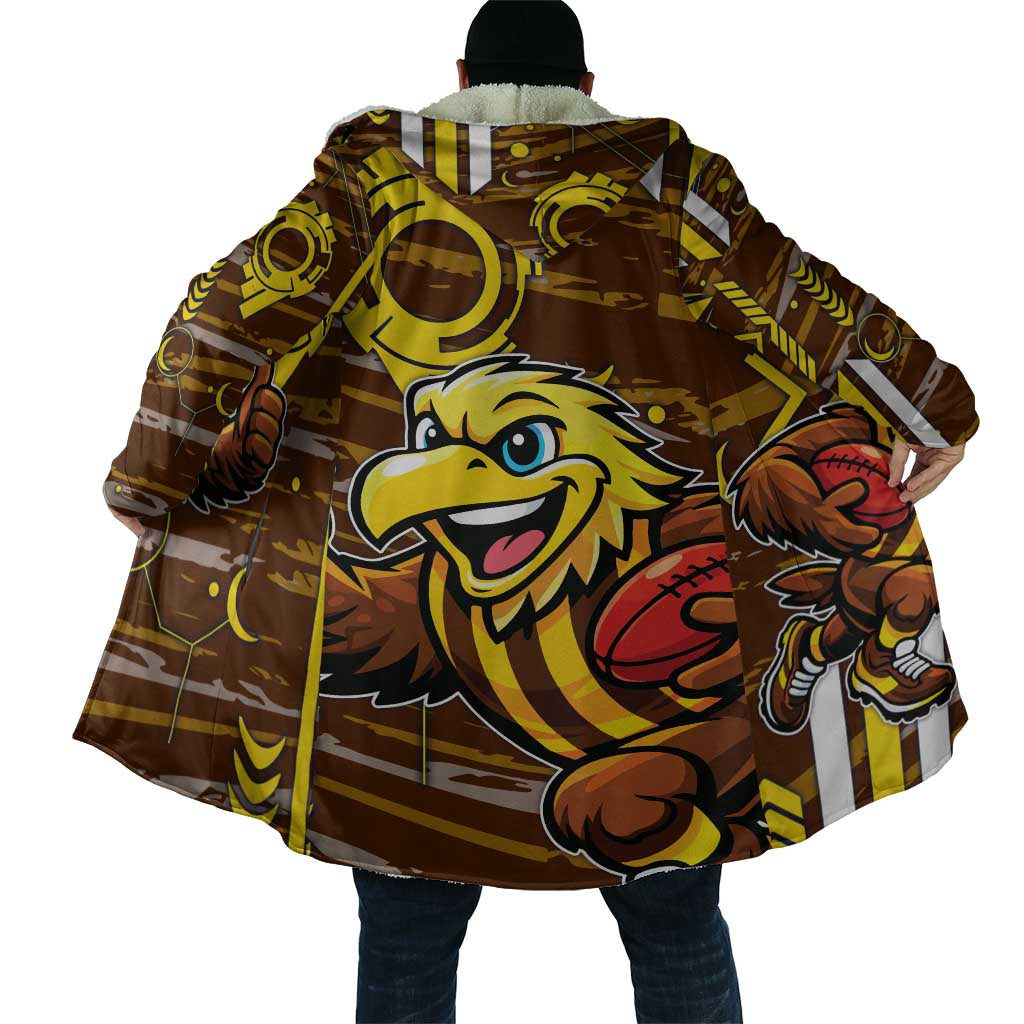 Hawthorn Hawks Cloak Mascot Cartoon Football Illustration Style