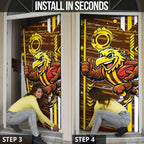 Hawthorn Hawks Door Cover Mascot Cartoon Football Illustration Style
