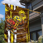 Hawthorn Hawks Garden Flag Mascot Cartoon Football Illustration Style