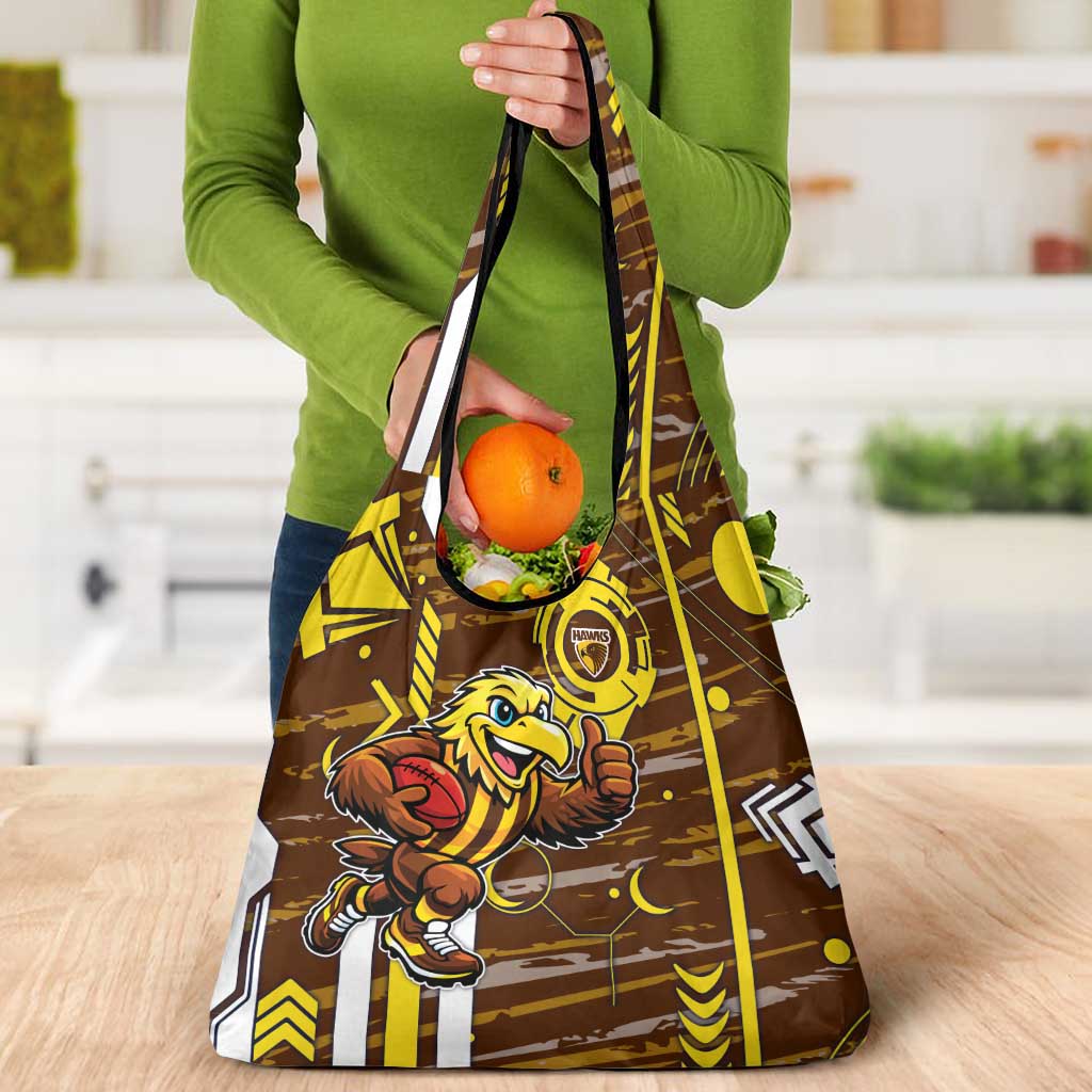 Hawthorn Hawks Grocery Bag Mascot Cartoon Football Illustration Style
