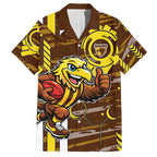 Hawthorn Hawks Hawaiian Shirt Mascot Cartoon Football Illustration Style