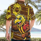 Hawthorn Hawks Hawaiian Shirt Mascot Cartoon Football Illustration Style