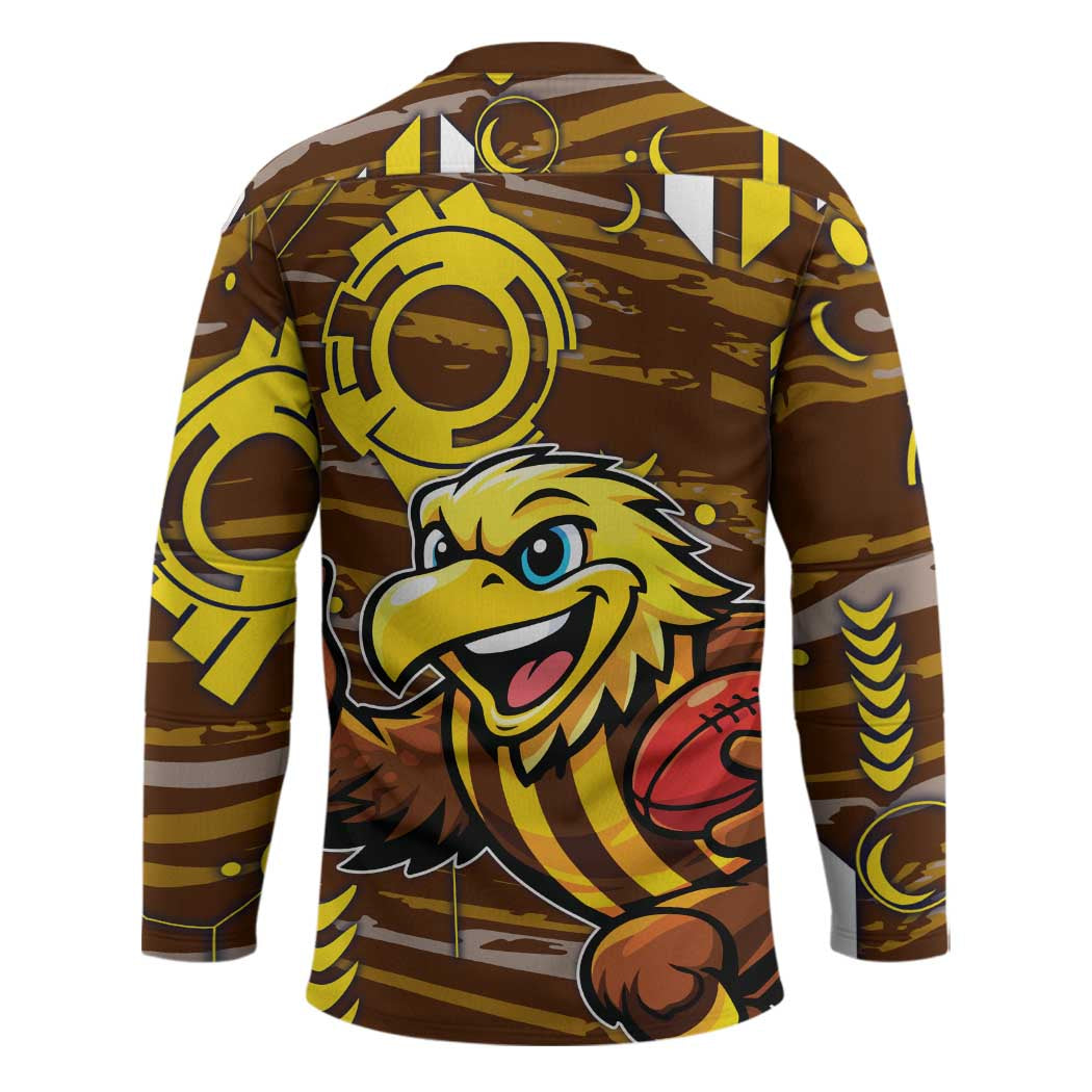 Hawthorn Hawks Hockey Jersey Mascot Cartoon Football Illustration Style
