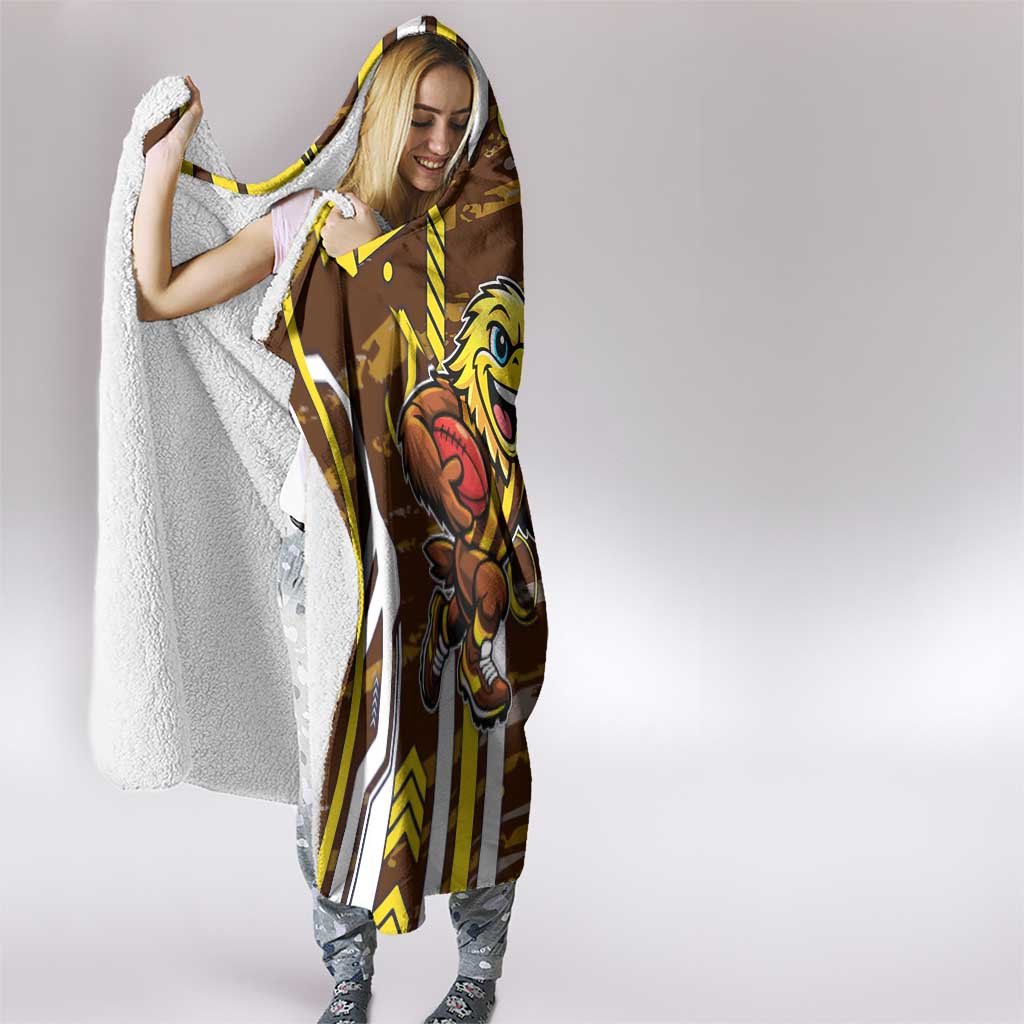 Hawthorn Hawks Hooded Blanket Mascot Cartoon Football Illustration Style