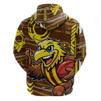 Hawthorn Hawks Hoodie Mascot Cartoon Football Illustration Style
