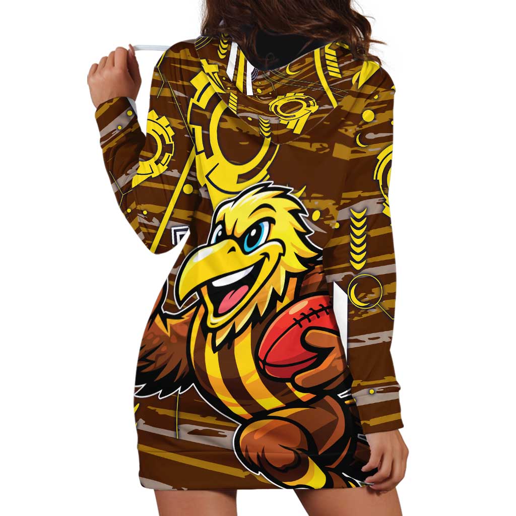 Hawthorn Hawks Hoodie Dress Mascot Cartoon Football Illustration Style