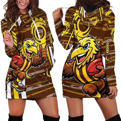 Hawthorn Hawks Hoodie Dress Mascot Cartoon Football Illustration Style