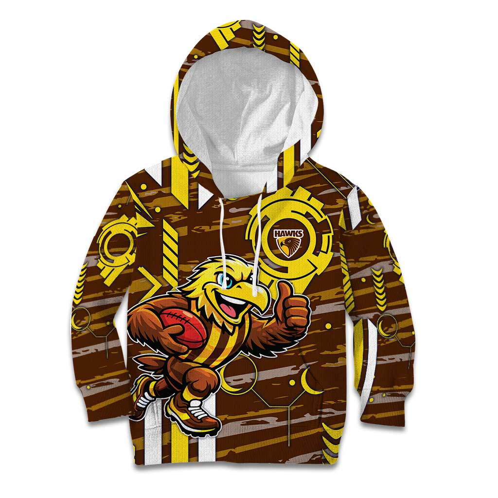 Hawthorn Hawks Kid Hoodie Mascot Cartoon Football Illustration Style