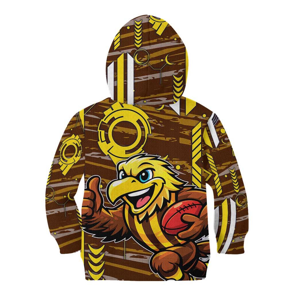 Hawthorn Hawks Kid Hoodie Mascot Cartoon Football Illustration Style