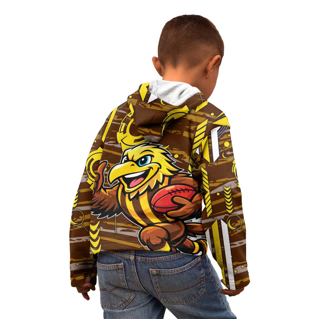 Hawthorn Hawks Kid Hoodie Mascot Cartoon Football Illustration Style